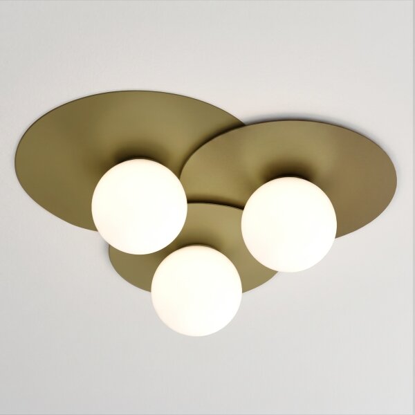 Stropní svítidlo FLAT 3xE27/15W/230V 55x60 cm zlatá