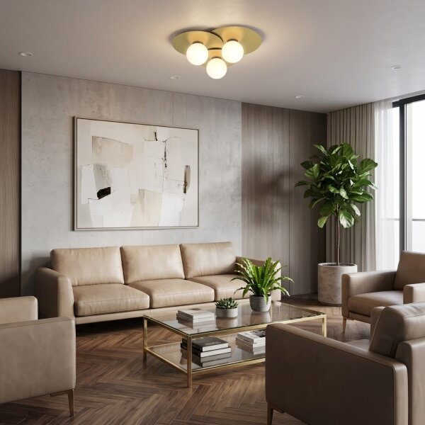 Stropní svítidlo FLAT 3xE27/15W/230V 55x60 cm zlatá