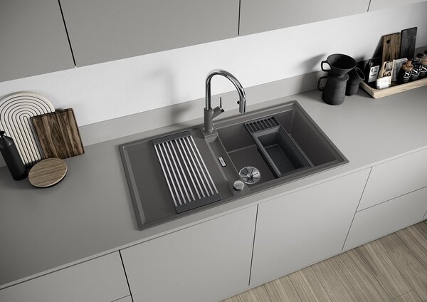 Blanco Adira XL 6 S, silgranitový dřez 1000x500x200 mm, 1-komorový, černá, BLA-527617