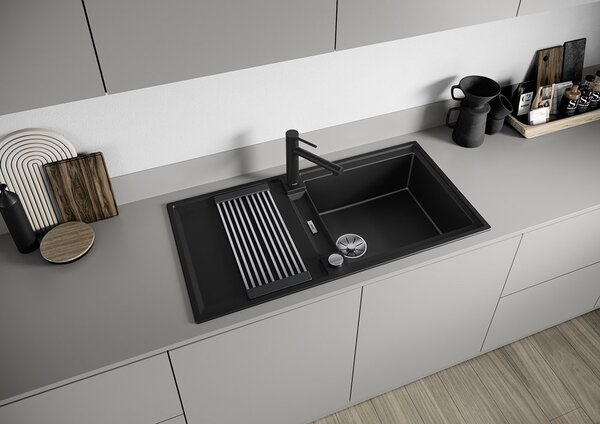 Blanco Adira XL 6 S, silgranitový dřez 1000x500x200 mm, 1-komorový, černá, BLA-527617