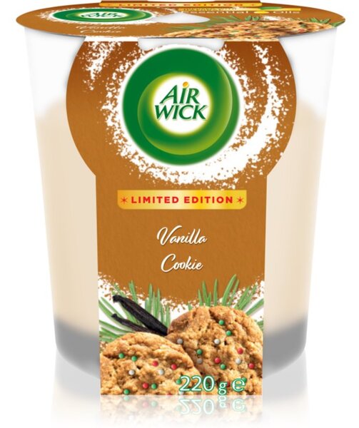 Air Wick Essential Oils Vanilla Cookie XXL vonná svíčka 220 g
