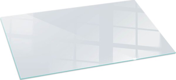 Sklenný podlahový panel 100x50 cm - Sklenný krbový panel - Sklenný krbový panel - Ochranné sklo - Ochranný panel proti jiskrám - Sklenný podlahový panel proti ohni - Tepelná ochrana - Ochrana podlahy ze skla - Barva bílá