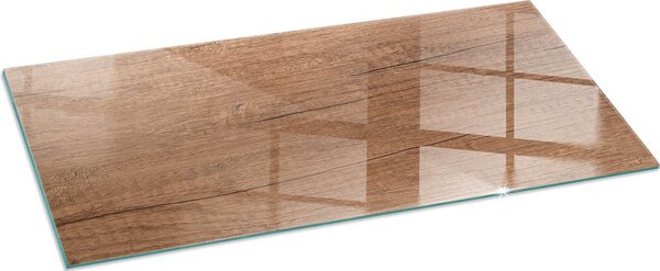 Sklenný podlahový panel pro 125x50 cm - Krbový panel ze skla - Krbový panel ze skla - Ochranné sklo - Ochranný panel proti jiskrám - Sklenný podlahový panel proti ohni - Tepelná ochrana - Ochrana podlahy ze skla - Pírodní devná struktura
