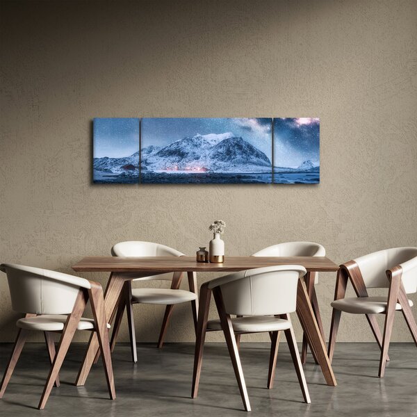 Obraz hor s hvězdnou oblohou (170x50 cm)