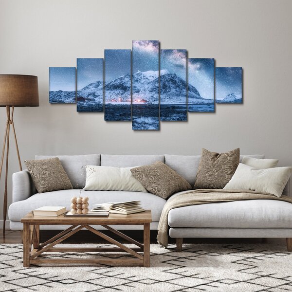 Obraz hor s hvězdnou oblohou (210x100 cm)