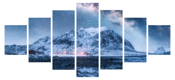Obraz hor s hvězdnou oblohou (210x100 cm)