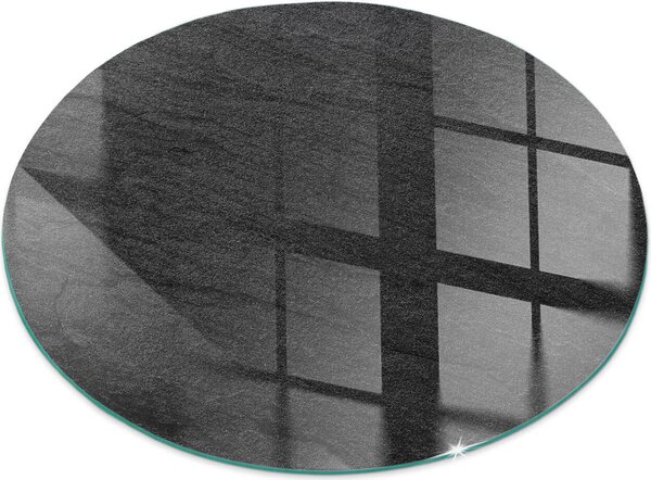 Sklenný podlahový panel pro Fi 100 cm - Krbový panel ze skla - Krbový panel ze skla - Ochranné sklo - Ochranný panel proti jiskrám - Sklenný podlahový panel proti ohni - Tepelná ochrana - Ochrana podlahy ze skla - Struktura kamenného povrchu