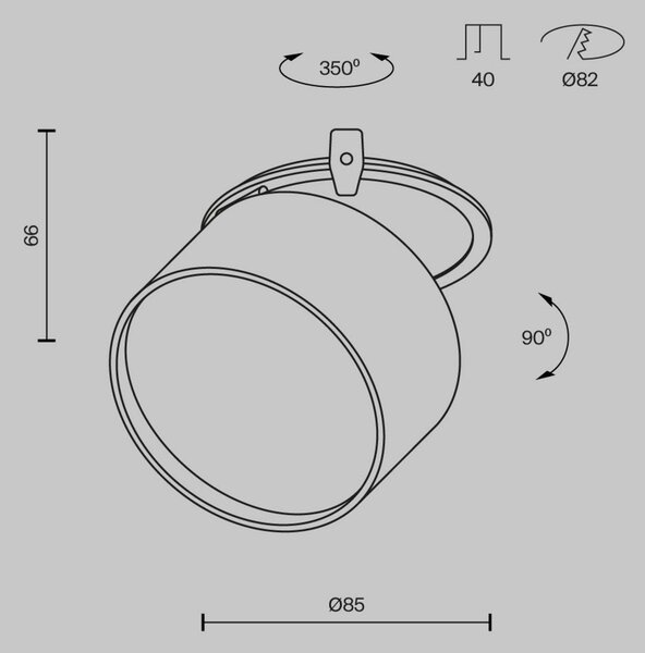 MAYTONI Vestavné svítidlo Onda 12W IP 20 DL024-12W-DTW-B
