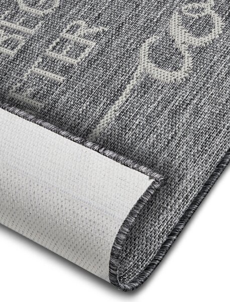Hanse Home, Běhoun Cucina Life Begins After Coffee 105627 Grey Cream, 62x150, šedá, kuchyně