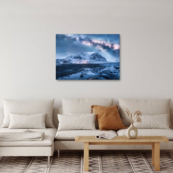 Obraz hor s hvězdnou oblohou (70x50 cm)