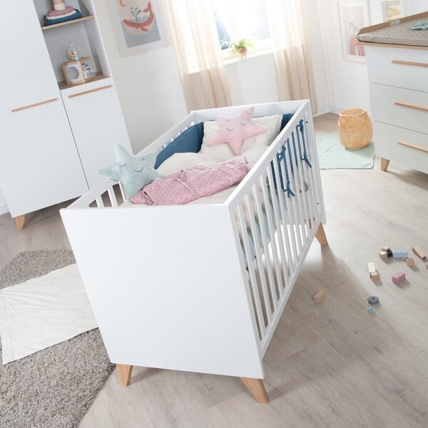 Bílá postýlka 60x120 cm Léon – Roba