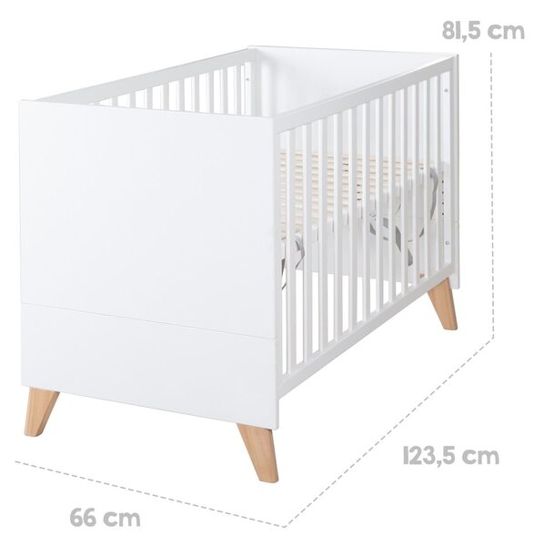 Bílá postýlka 60x120 cm Léon – Roba