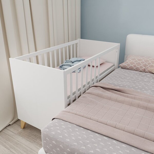 Bílá postýlka 60x120 cm Léon – Roba