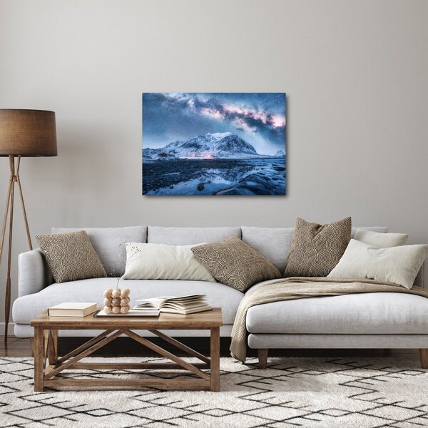 Obraz hor s hvězdnou oblohou (70x50 cm)
