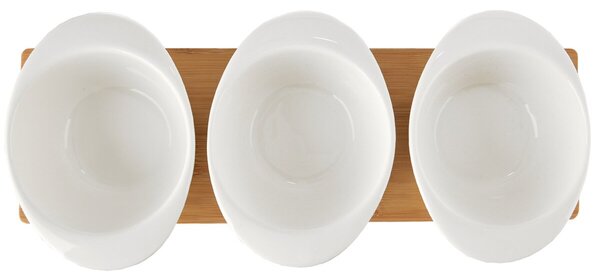 Servírovací misky se lžičkou a tácem WHITELINE set