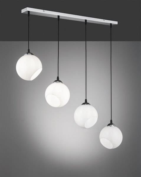 TRIO reality R30074001 Clooney Závěsné svítidlo 900mm E27 4X42W Chromová, bílá