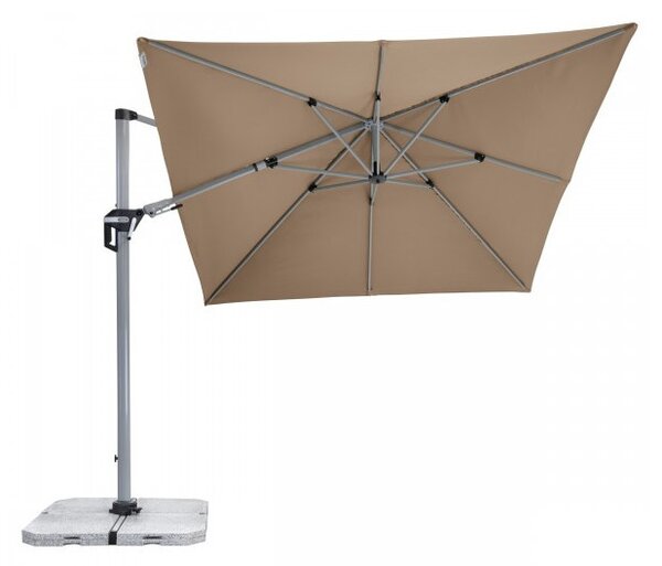 Doppler ACTIVE 350 x 260 cm – výkyvný zahradní slunečník s boční tyčí : Desén látky - 846