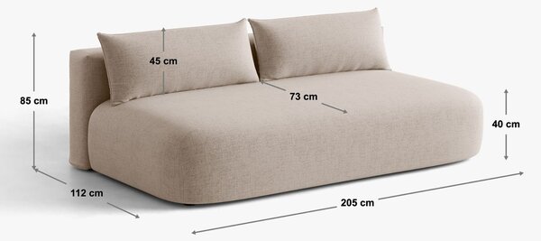 Micadoni Světle šedá sametová rozkládací pohovka Hena 205 cm