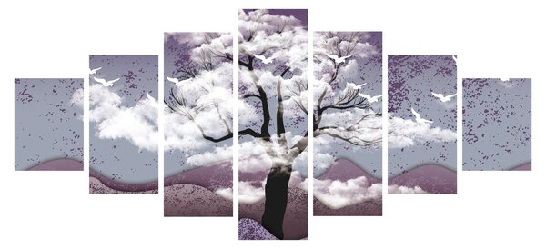 Obraz - Strom v oblacích (210x100 cm)