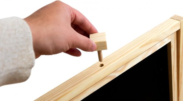 Allboards,Dřevěná, otočná křídová tabule na kreslení pro děti, magnetická, výška 79 cm,KIDS-EASEL02