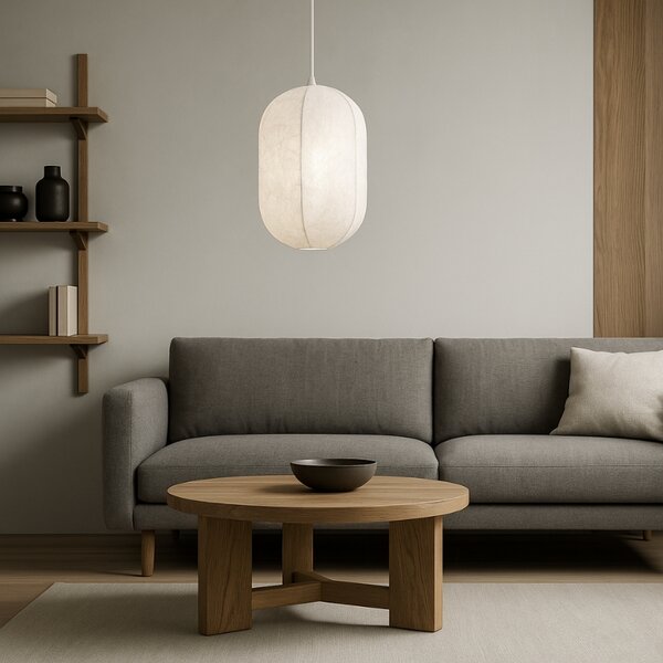 Bílé závěsné světlo Nova Luce Pierida 30 cm