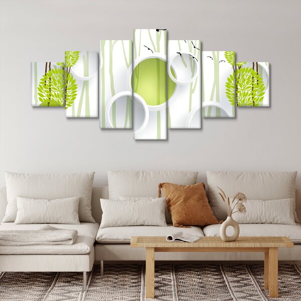 Obraz abstrakce se stromy (210x100 cm)