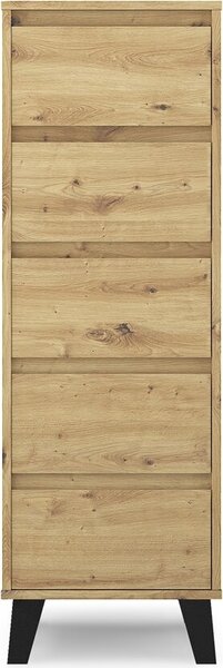 VBChome Komoda 5 zásuvek 40 x 39 x 120 cm Komoda bez úchytek Artisan Víceúelová skíka do pedsín Lonice Obývací pokoj Dtský pokoj moderní