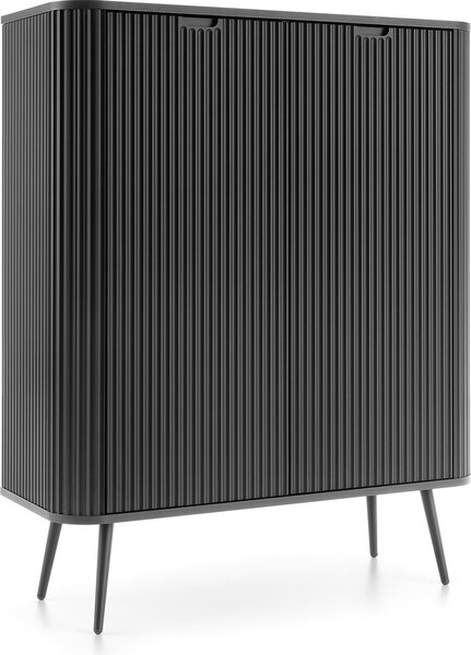 Komoda: 2 dvíka, barva: erná, erné nohy, 103 x 129 x 39 cm
