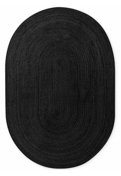 Černý oboustranný/ručně tkaný jutový koberec 160x230 cm Braided – Hanse Home