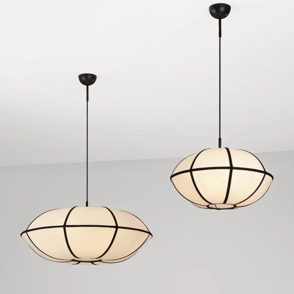 Nova Luce Béžovo-černé závěsné světlo Brera 45 cm