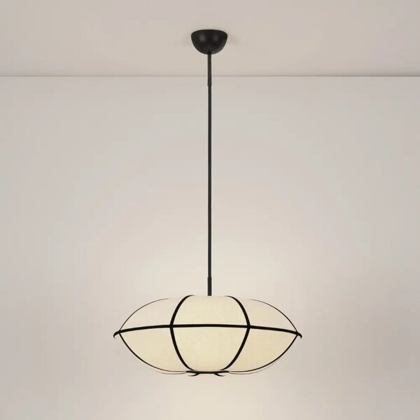 Nova Luce Béžovo-černé závěsné světlo Brera 70 cm