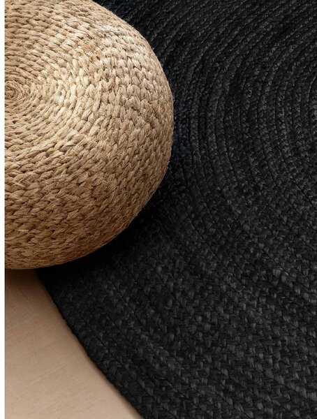 Černý oboustranný/ručně tkaný jutový koberec 160x230 cm Braided – Hanse Home