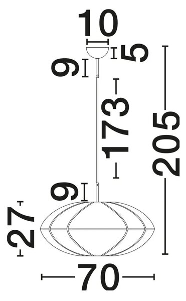 Nova Luce Béžovo-černé závěsné světlo Brera 70 cm