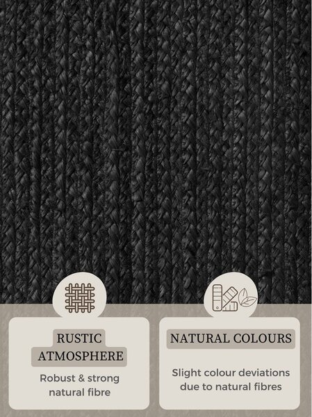 Černý oboustranný/ručně tkaný jutový koberec 160x230 cm Braided – Hanse Home