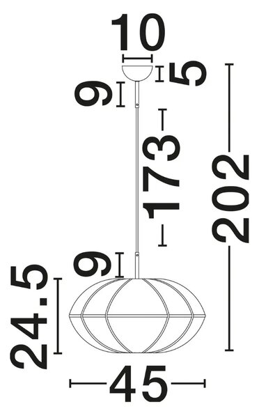 Nova Luce Béžovo-černé závěsné světlo Brera 45 cm