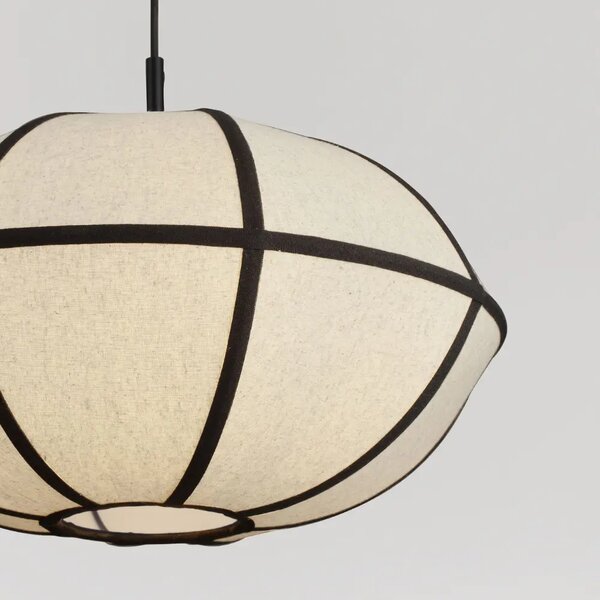 Nova Luce Béžovo-černé závěsné světlo Brera 45 cm