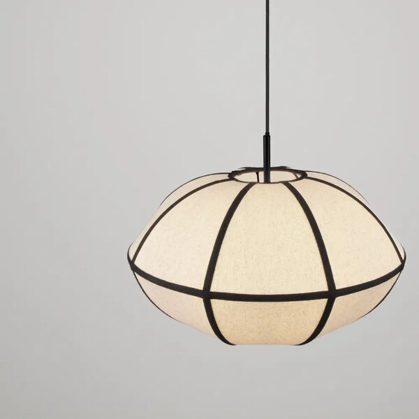 Nova Luce Béžovo-černé závěsné světlo Brera 45 cm
