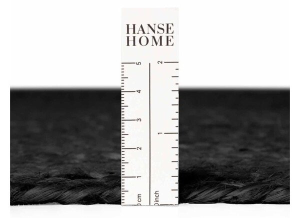 Černý oboustranný/ručně tkaný jutový kulatý koberec ø 200 cm Braided – Hanse Home