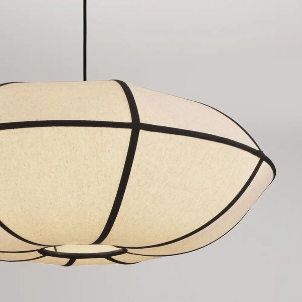 Nova Luce Béžovo-černé závěsné světlo Brera 70 cm