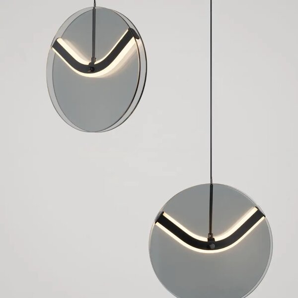 Nova Luce Kouřově šedé skleněné závěsné LED světlo Halley 31 cm