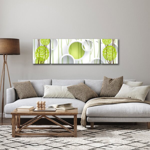 Obraz abstrakce se stromy (170x50 cm)