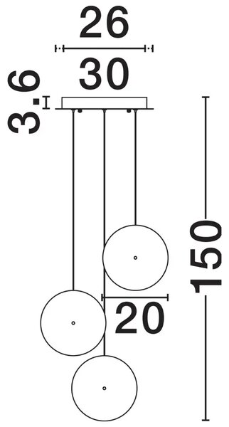Nova Luce Hnědé skleněné závěsné LED světlo Halley 31 cm