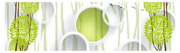 Obraz abstrakce se stromy (170x50 cm)