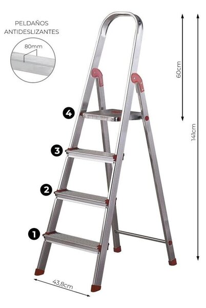 Kovové schůdky 141 cm Unica – Rolser