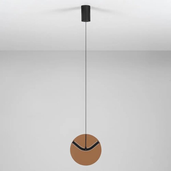 Nova Luce Hnědé skleněné závěsné LED světlo Halley 20 cm