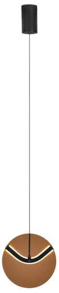 Nova Luce Hnědé skleněné závěsné LED světlo Halley 20 cm