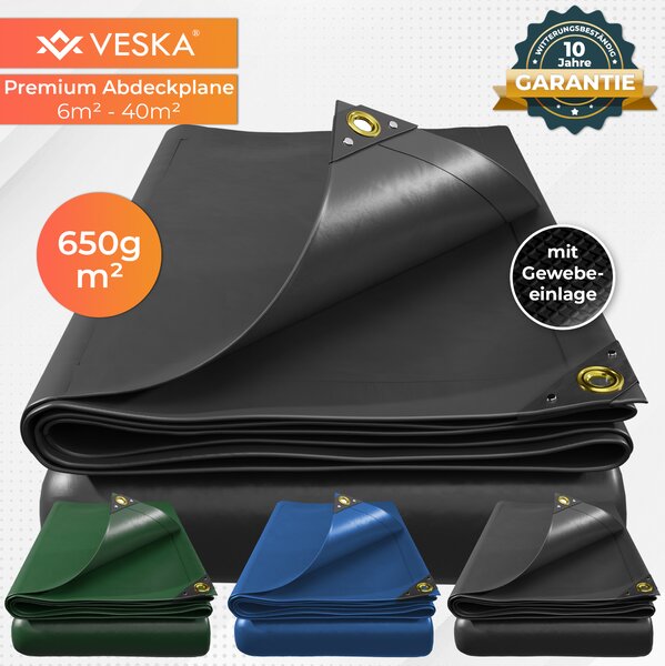 Profesionální plachta 650g/m² látková plachta, ochranná plachta, plachta na lo, plachta na bazén, podláka pod stan, plachta na nákladní auto pro kempování a venkovní zahradu - 2x3m - 6m² - antracitová barva