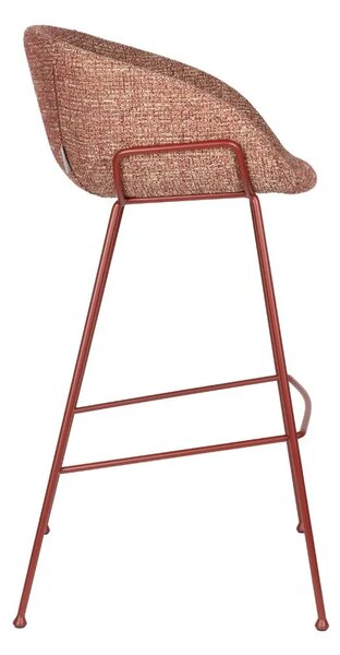 Zuiver Červená čalouněná barová židle FESTON 76 cm