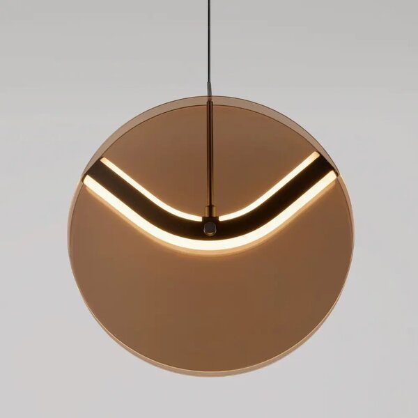 Nova Luce Hnědé skleněné závěsné LED světlo Halley 20 cm