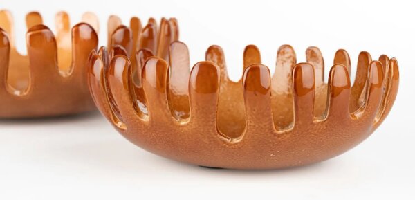 Zuiver Oranžový set dvou kovových mís ONDA 22/31 cm